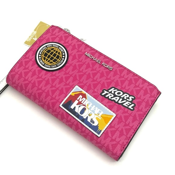 Michael Kors Large Double Zip Wallet Wristlet Dragonfruit (NWT) - Picture 6 of 9